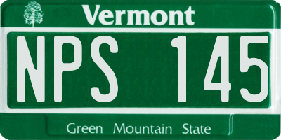 VT license plate NPS145