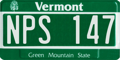 VT license plate NPS147