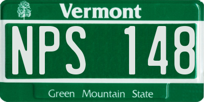 VT license plate NPS148