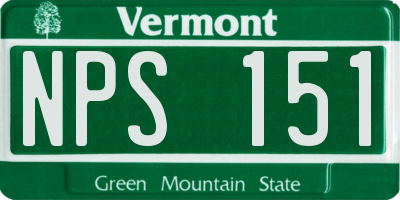 VT license plate NPS151