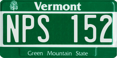 VT license plate NPS152