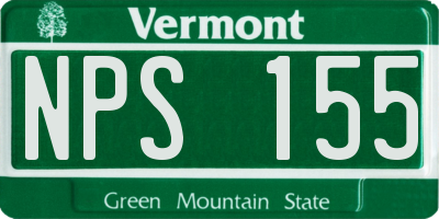 VT license plate NPS155