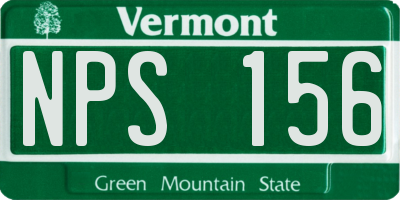 VT license plate NPS156