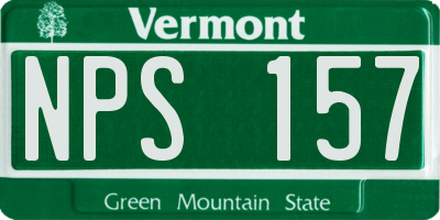 VT license plate NPS157