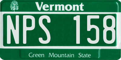 VT license plate NPS158