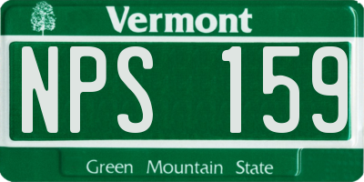VT license plate NPS159