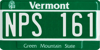 VT license plate NPS161