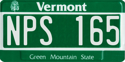 VT license plate NPS165