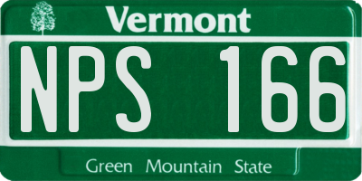 VT license plate NPS166