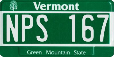 VT license plate NPS167