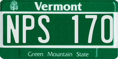 VT license plate NPS170