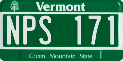 VT license plate NPS171