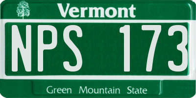 VT license plate NPS173