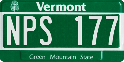 VT license plate NPS177