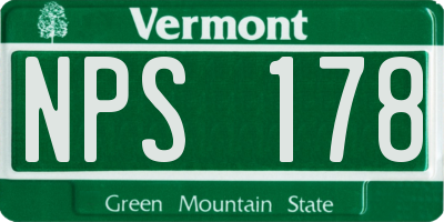 VT license plate NPS178