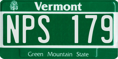 VT license plate NPS179