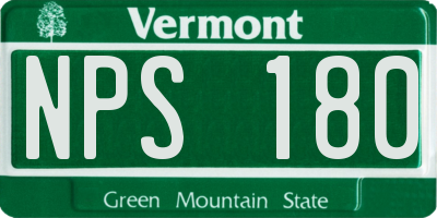 VT license plate NPS180