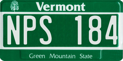 VT license plate NPS184