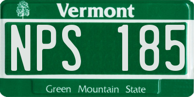 VT license plate NPS185