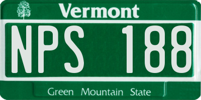 VT license plate NPS188