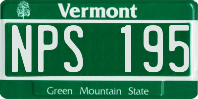VT license plate NPS195