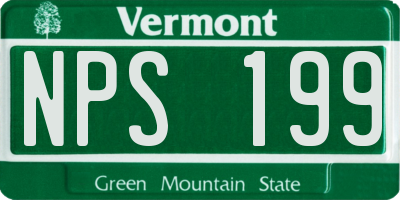 VT license plate NPS199