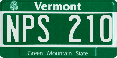 VT license plate NPS210