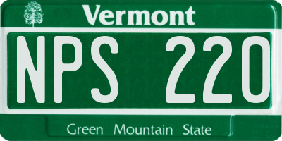 VT license plate NPS220