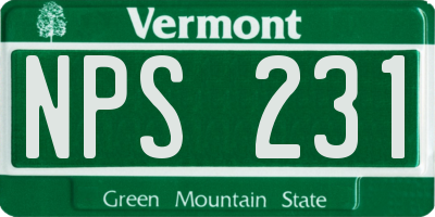 VT license plate NPS231