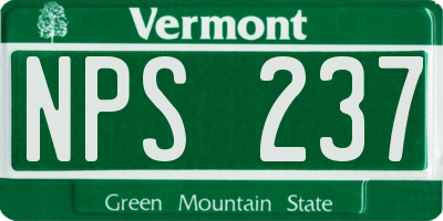 VT license plate NPS237