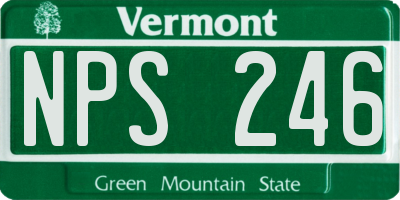VT license plate NPS246