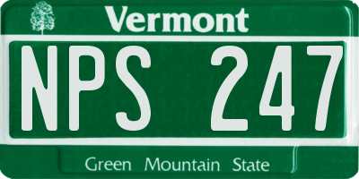 VT license plate NPS247