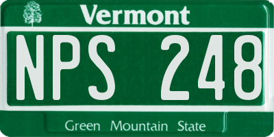 VT license plate NPS248