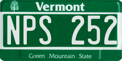 VT license plate NPS252