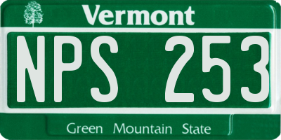 VT license plate NPS253