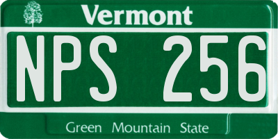 VT license plate NPS256