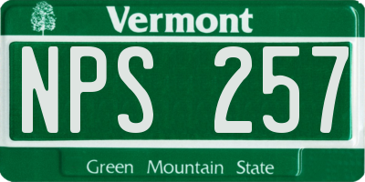 VT license plate NPS257