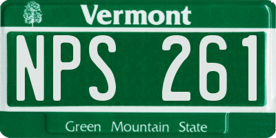 VT license plate NPS261