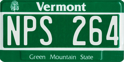 VT license plate NPS264