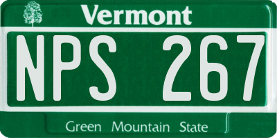 VT license plate NPS267