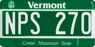 VT license plate NPS270