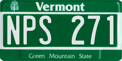 VT license plate NPS271