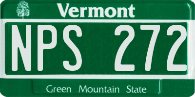 VT license plate NPS272