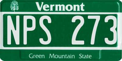 VT license plate NPS273