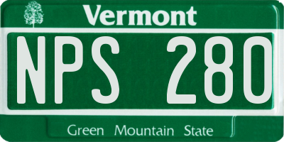 VT license plate NPS280