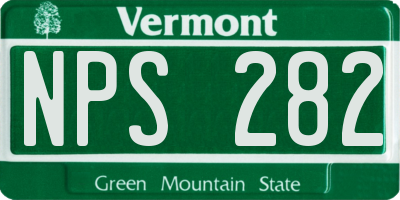 VT license plate NPS282