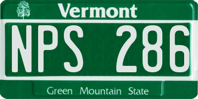 VT license plate NPS286