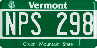 VT license plate NPS298