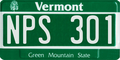VT license plate NPS301