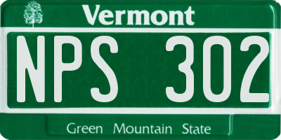 VT license plate NPS302